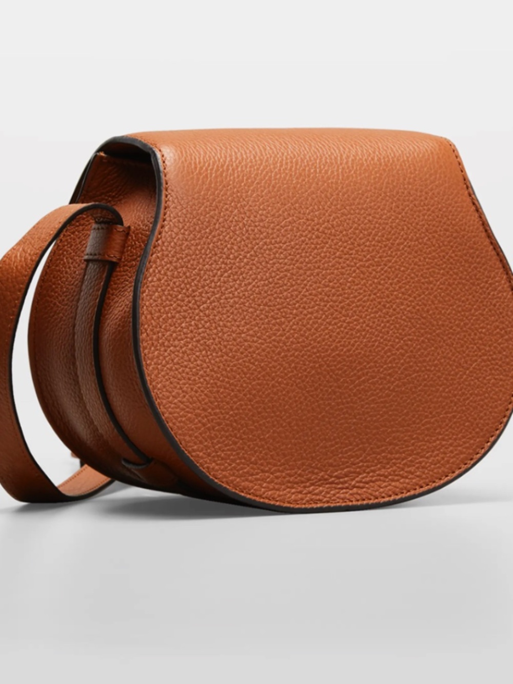 Chloé Marcie Small Crossbody Bag in Grained Calfskin - Tan - Picture 2 of 13